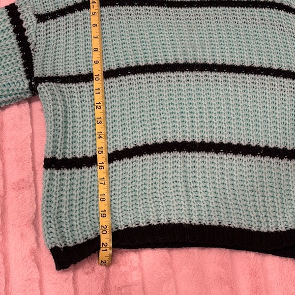 Mint Green and Black Striped Sweater - Picture 8 of 8
